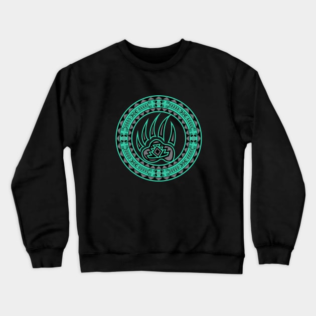 Bear Spirit Aqua Crewneck Sweatshirt by melvinwareagle